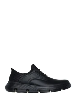 Skechers Wide Fit Mens Garza Slip In Trainers Black New