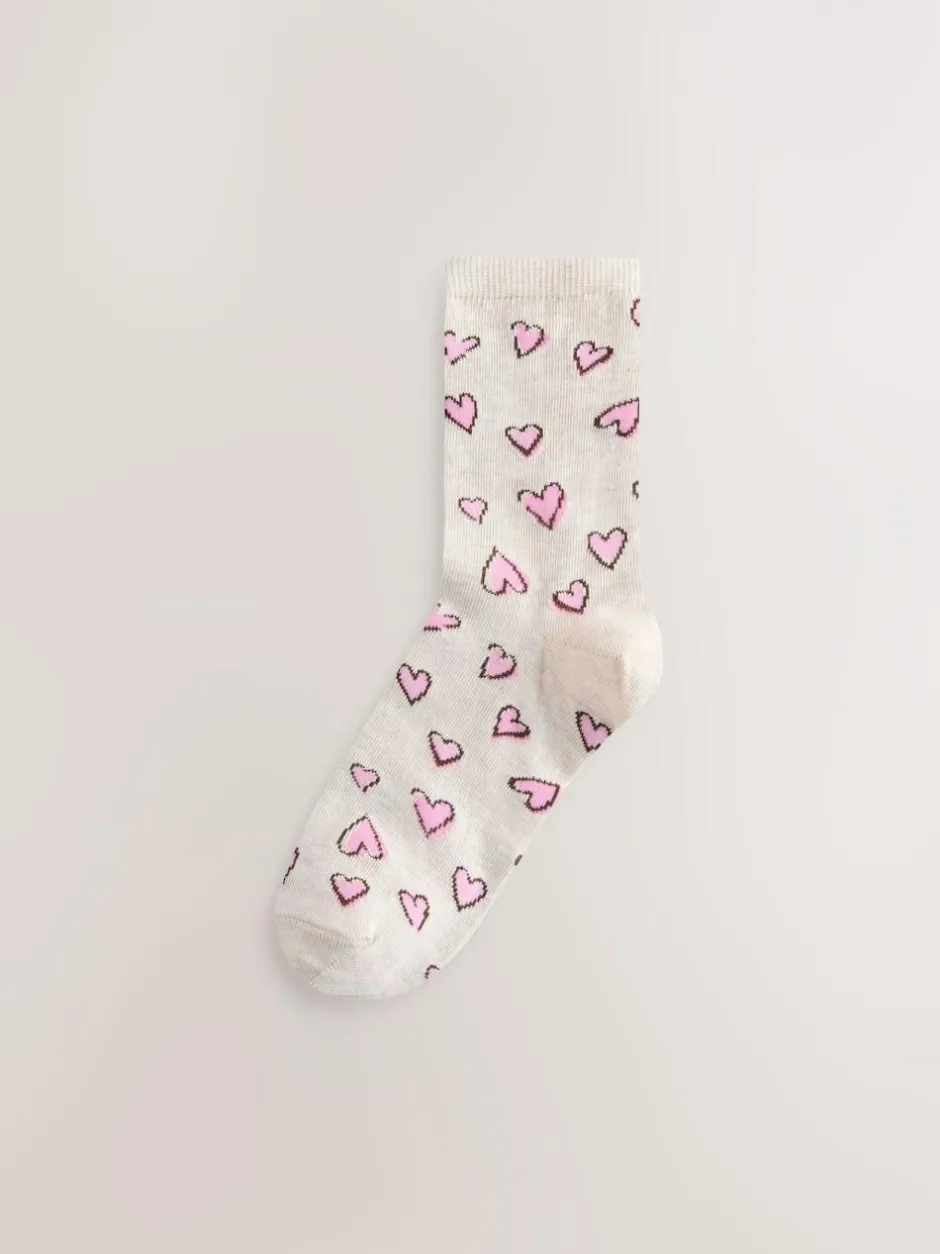 Next Ankle Socks 4 Pack Sketchy Heart Hot