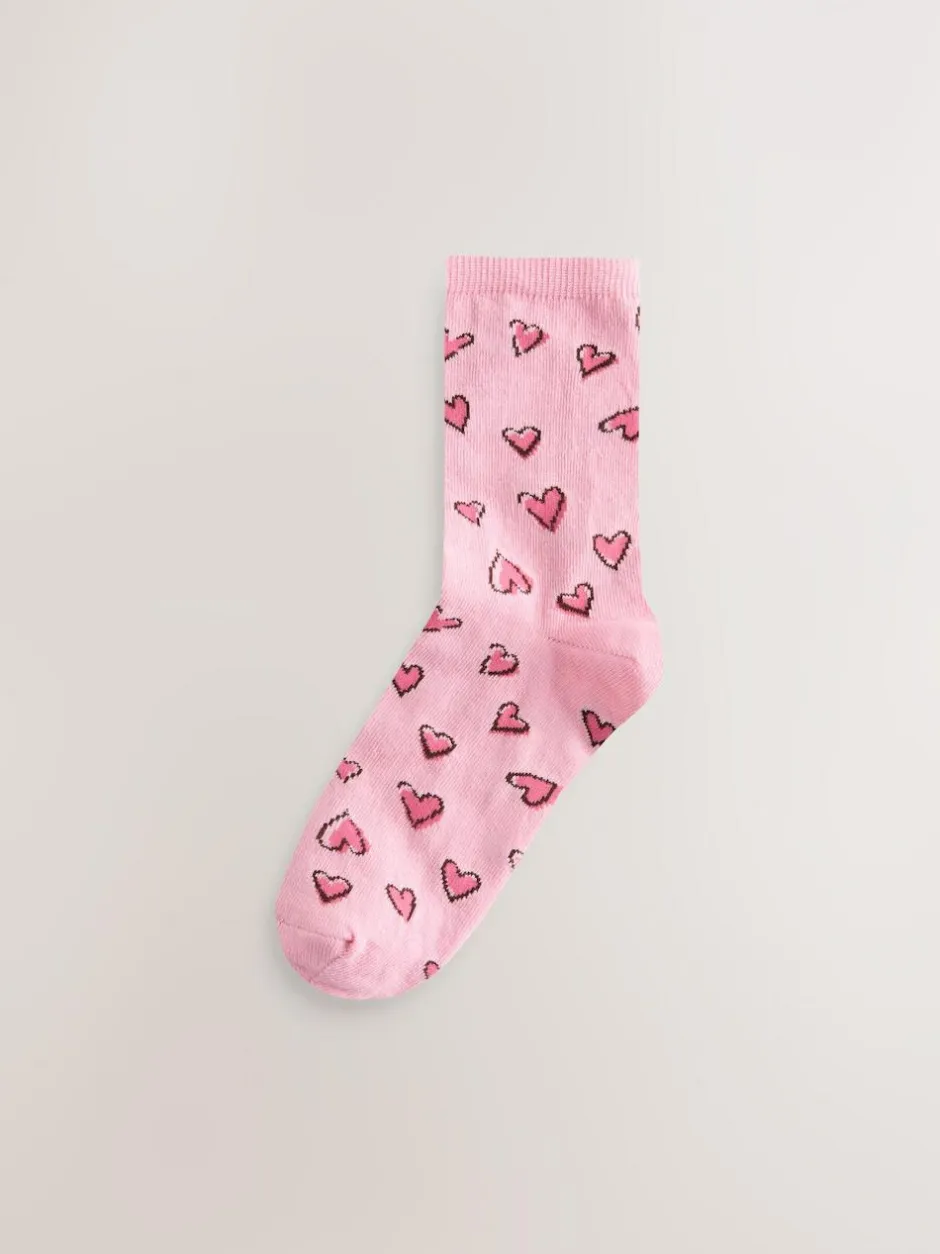 Next Ankle Socks 4 Pack Sketchy Heart Hot