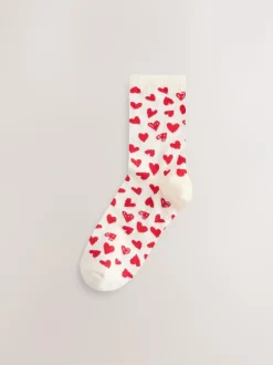 Next Ankle Socks 4 Pack Sketchy Heart Hot