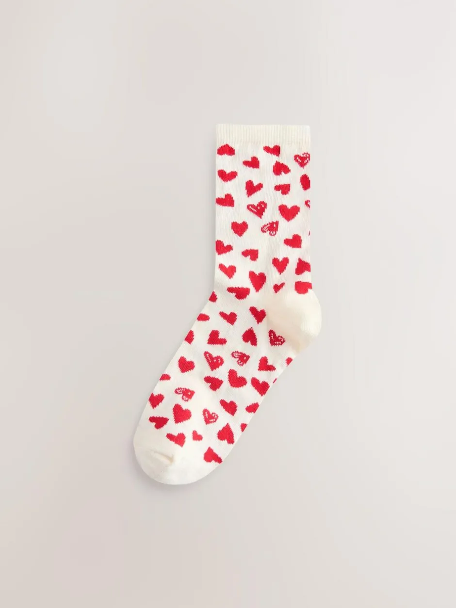 Next Ankle Socks 4 Pack Sketchy Heart Hot