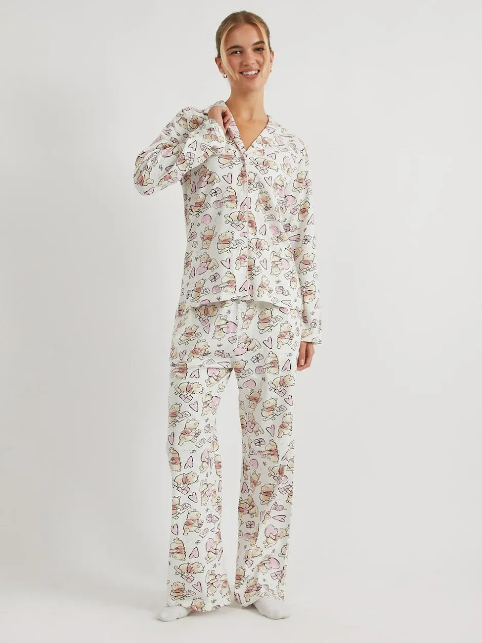 Skinnydip Cream Disney Winnie The Pooh Love Pyjamas Set Outlet
