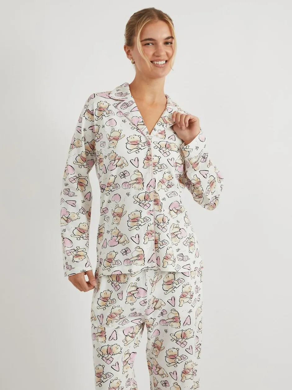 Skinnydip Cream Disney Winnie The Pooh Love Pyjamas Set Outlet