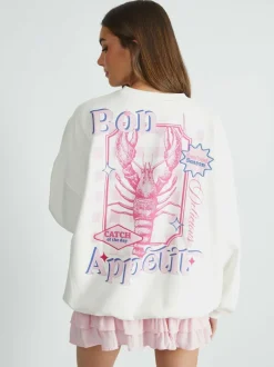 Skinnydip White Celestial Longline Fleece Best