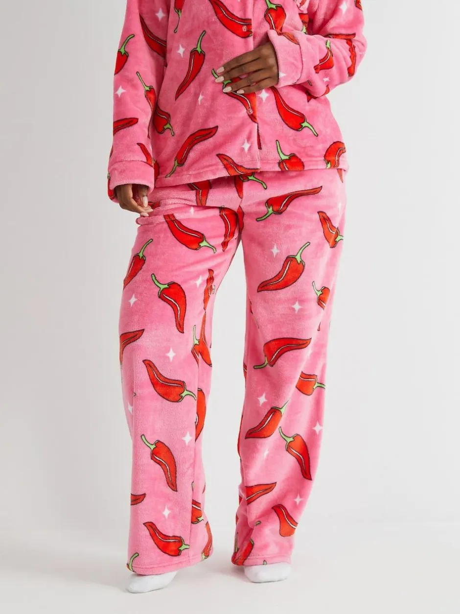 Skinnydip White Chilli Sparkle Twosie Fleece Pyjamas Set Online