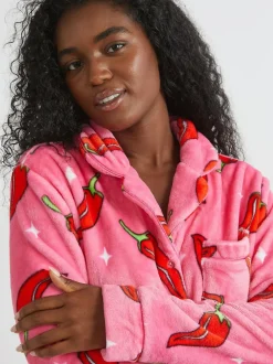 Skinnydip White Chilli Sparkle Twosie Fleece Pyjamas Set Online