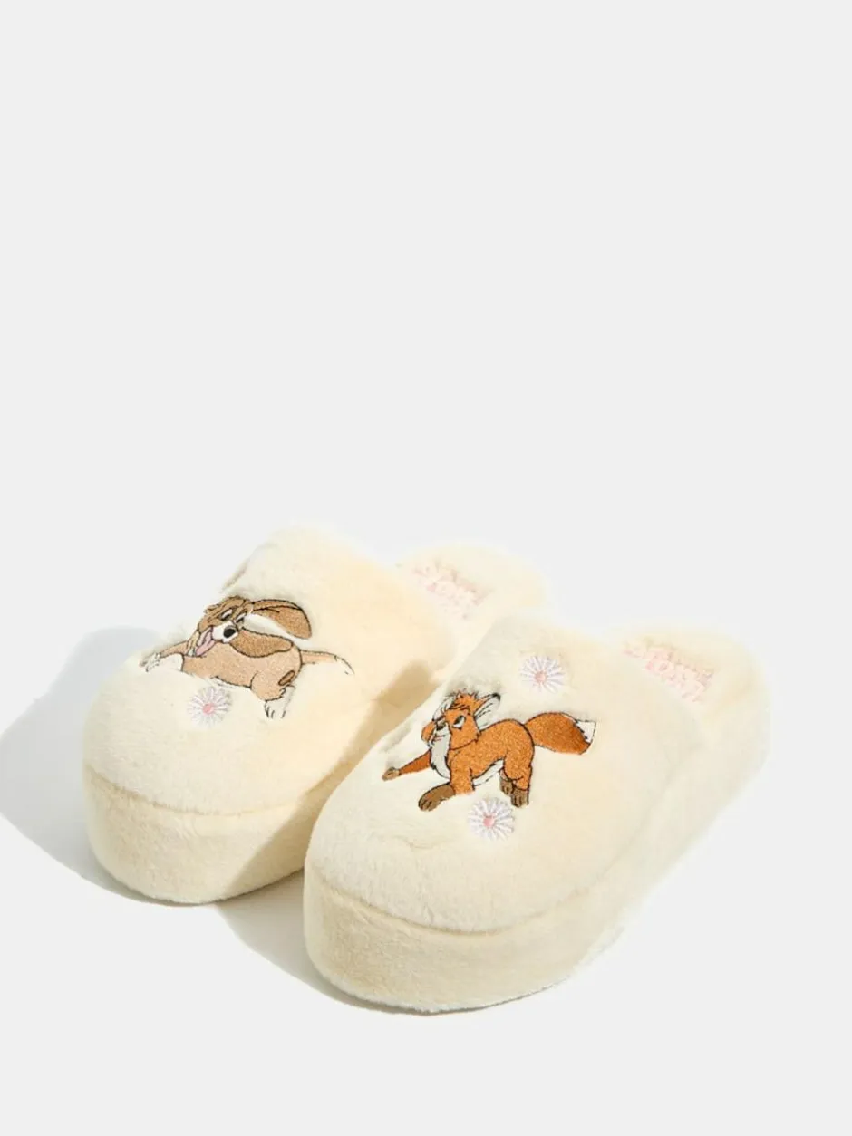 Skinnydip White Disney Fox and The Hound Slippers Online