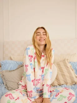 Skinnydip White Multicolour Bow Pyjama Set