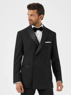 Skopes Black Double Breasted Sinatra Fit Dinner Suit Jacket Sale