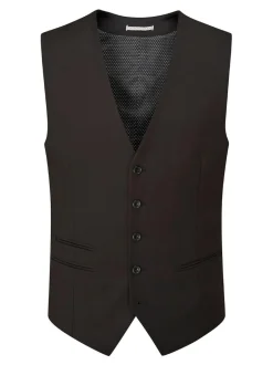 Skopes Madrid Regular Fit Suit Waistcoat Black Clearance