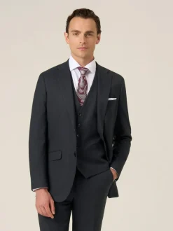 Skopes Black Methley Tailored Fit Semi-Plain Suit Jacket Discount