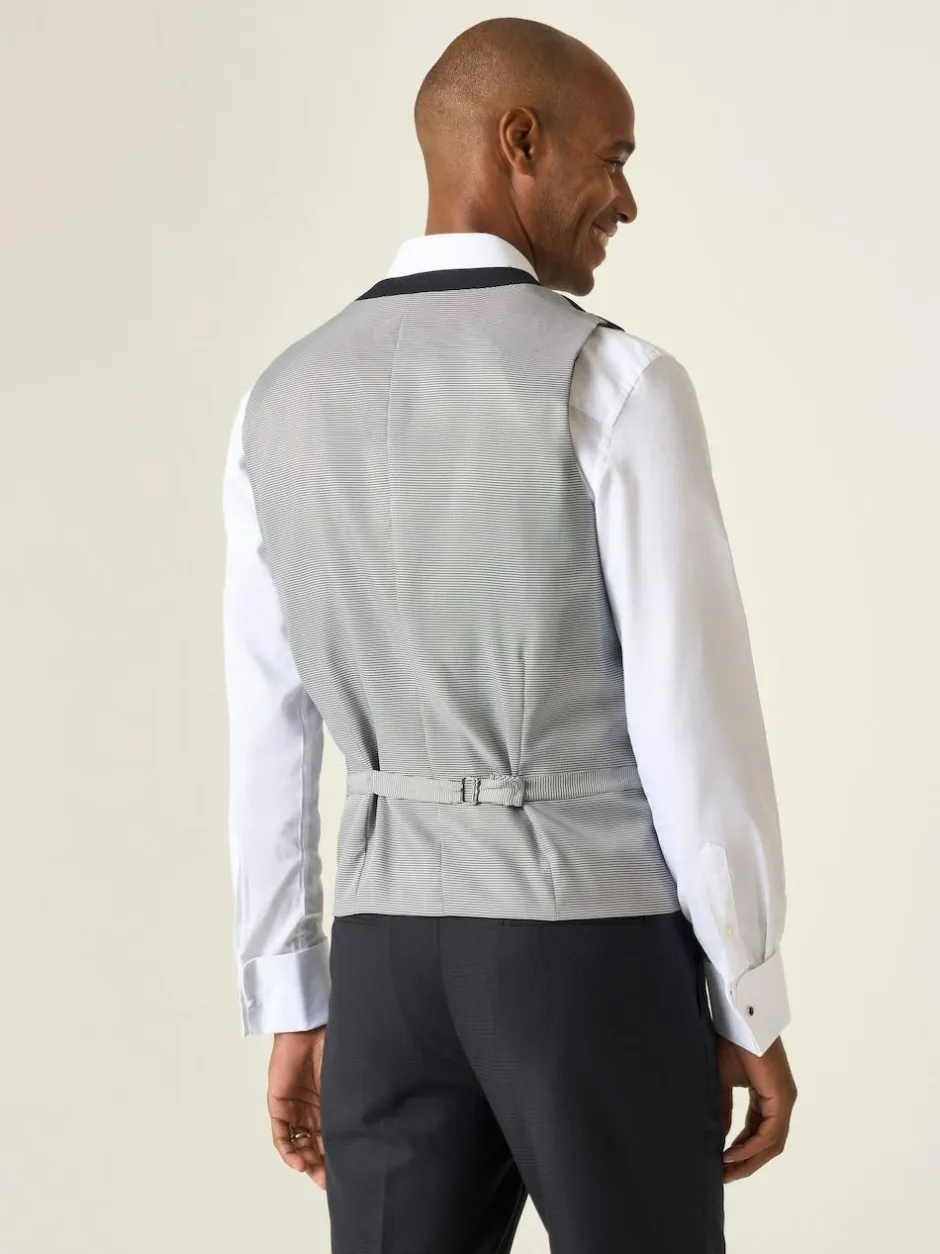 Skopes Newman Check Tailored Fit Suit Waistcoat Black