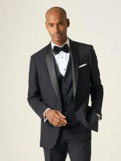 Skopes Newman Check Tailored Fit Suit Waistcoat Black