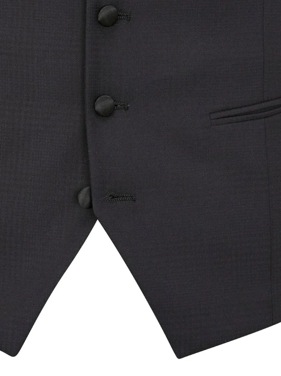 Skopes Newman Check Tailored Fit Suit Waistcoat Black