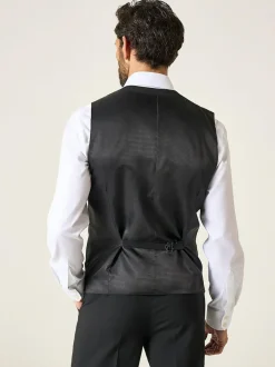 Skopes Single Breasted Wool Rich Darwin Suit Waistcoat Black Discount