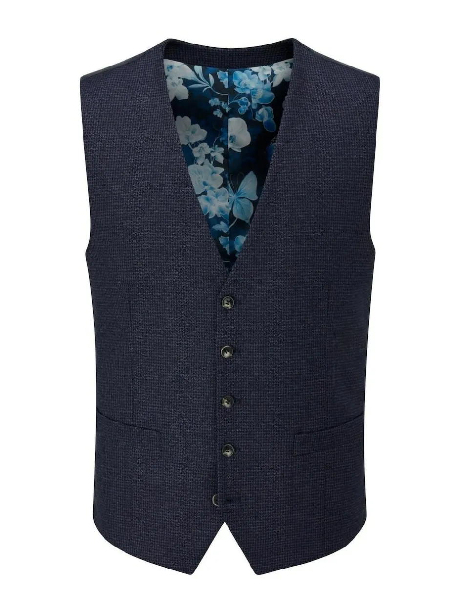 Skopes Blue Boyd Puppytooth Suit Waistcoat Clearance