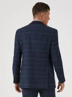 Skopes Blue Doyle Tweed Tailored Wool Blend Suit: Jacket Discount