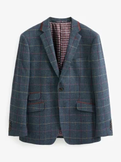Skopes Blue Doyle Tweed Tailored Wool Blend Suit: Jacket Discount