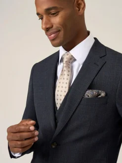 Skopes Elijah Tailored Fit Check Suit Jacket Blue