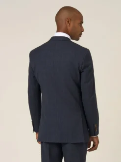 Skopes Elijah Tailored Fit Check Suit Jacket Blue