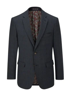 Skopes Elijah Tailored Fit Check Suit Jacket Blue