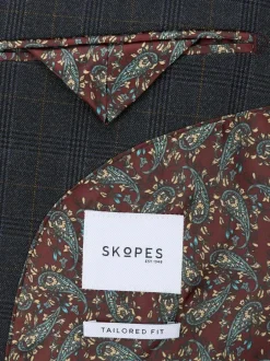 Skopes Elijah Tailored Fit Check Suit Jacket Blue