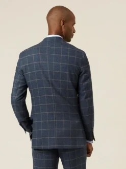 Skopes Blue Meredith Tailored Fit Suit Jacket Windowpane Check New