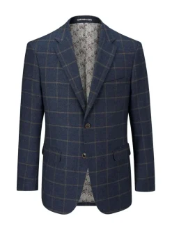 Skopes Blue Meredith Tailored Fit Suit Jacket Windowpane Check New