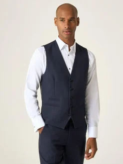 Skopes Newman Check Tailored Fit Suit Waistcoat Blue New