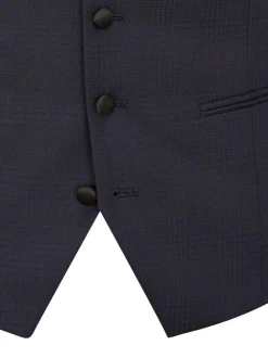 Skopes Newman Check Tailored Fit Suit Waistcoat Blue New
