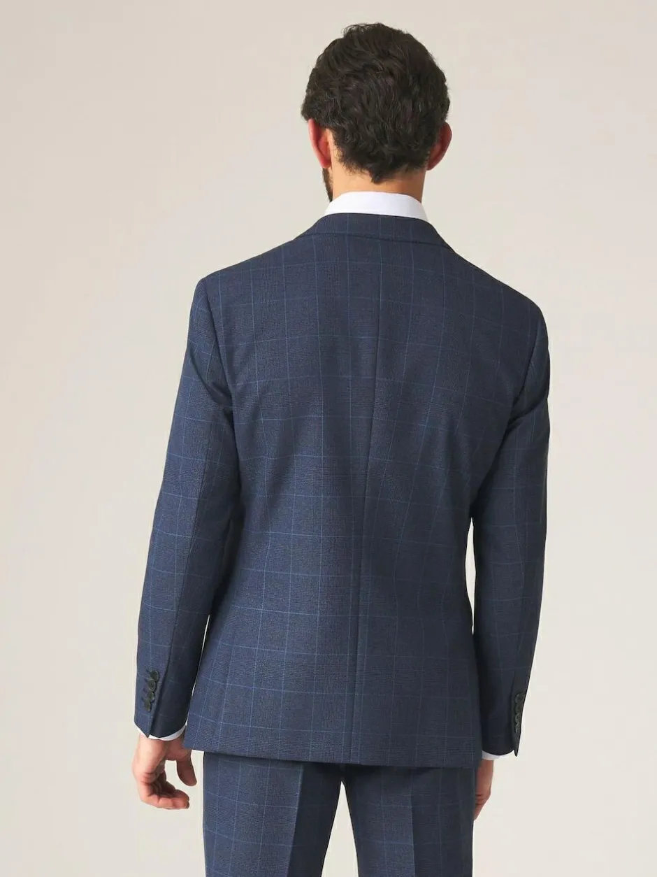 Skopes Slim Fit Anello Check Suit Jacket Blue Outlet