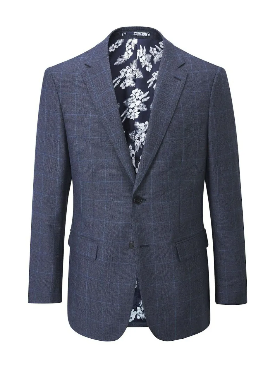Skopes Slim Fit Anello Check Suit Jacket Blue Outlet