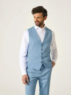 Skopes Blue Tailored Fit Lucien Suit Waistcoat Sale