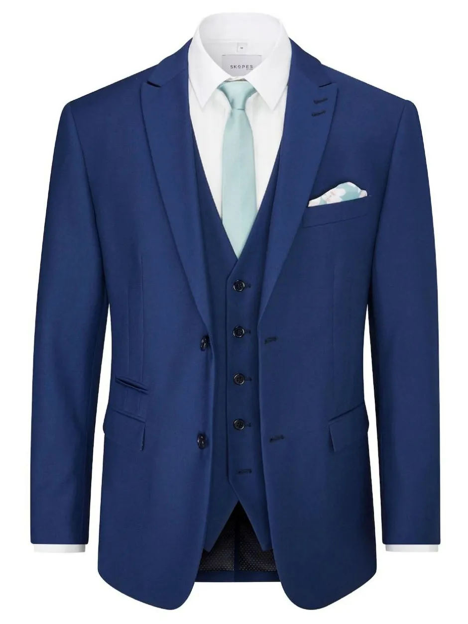 Skopes Blue Tailored Fit Kennedy Suit: Jacket New