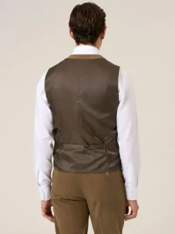 Skopes Dorsey Suit Corduroy Waistcoat Brown Hot