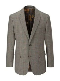 Skopes Brown Haley Tailored Fit Check Suit Jacket Discount