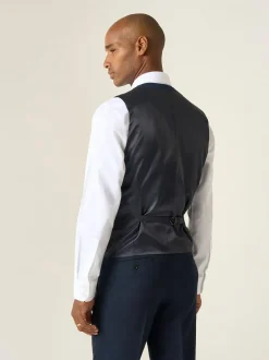 Skopes Dark Navy Blue Single Breasted Harcourt Single Breasted Tailored Fit Suit Waistcoat Hot