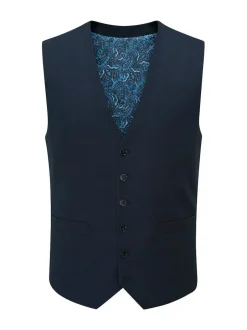 Skopes Dark Navy Blue Single Breasted Harcourt Single Breasted Tailored Fit Suit Waistcoat Hot