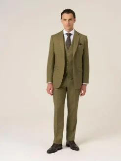 Skopes Fox Tailored Fit Textured Suit Jacket Green Hot