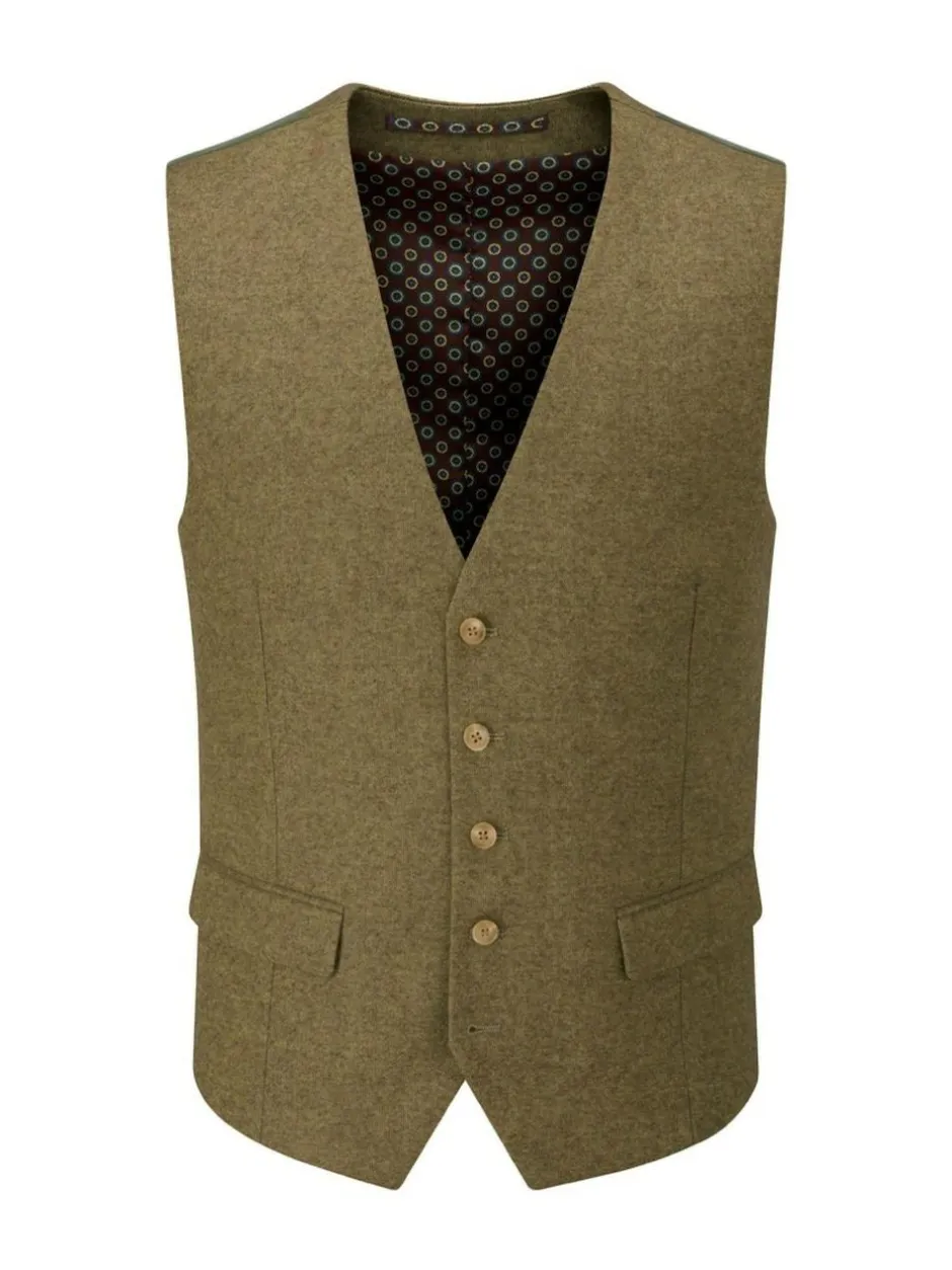 Skopes Fox Textured Suit Waistcoat Green Outlet