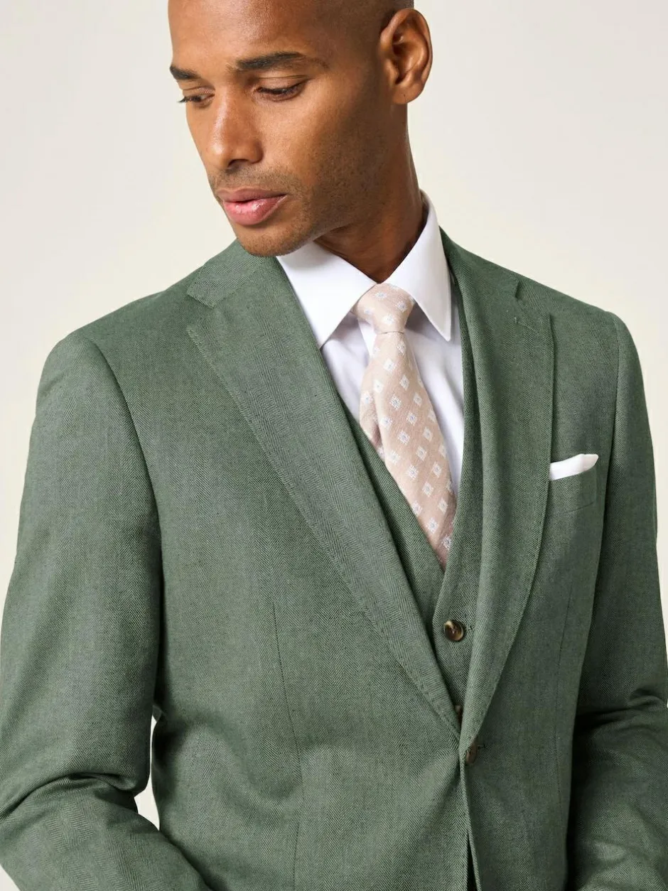 Skopes Tailored Fit Calvados Linen Blend Suit Jacket Green Best