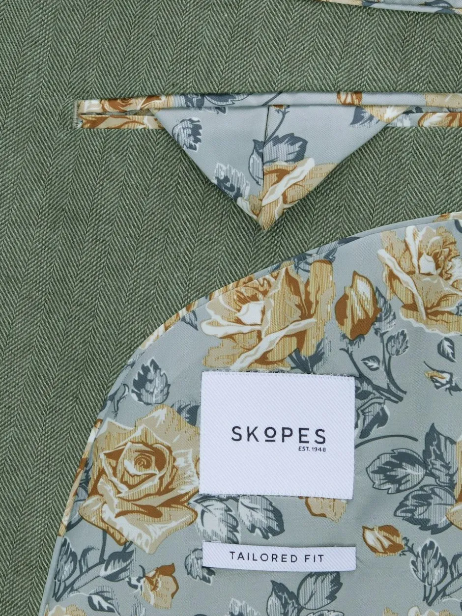 Skopes Tailored Fit Calvados Linen Blend Suit Jacket Green Best