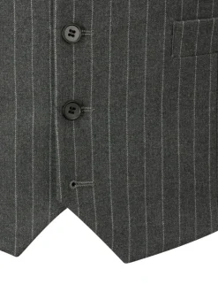 Skopes Grey Cassius Stripe Suit Waistcoat Discount