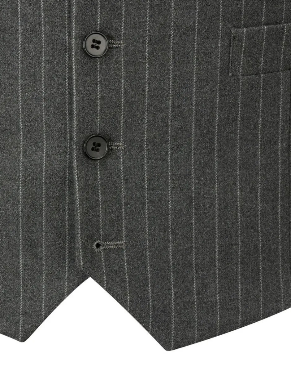 Skopes Grey Cassius Stripe Suit Waistcoat Discount