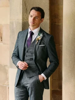 Skopes Fox Textured Suit Waistcoat Grey Discount