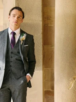 Skopes Fox Textured Suit Waistcoat Grey Discount