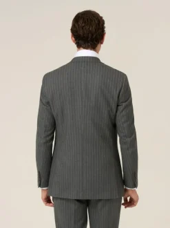 Skopes Grey Single Breasted Cassius Tailored Fit Stripe Suit Jacket Best