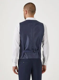 Skopes Double Breasted Harcourt Single Breasted Tailored Fit Suit Waistcoat Navy Blue Discount