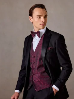Skopes Party Paisley Waistcoat Red Online