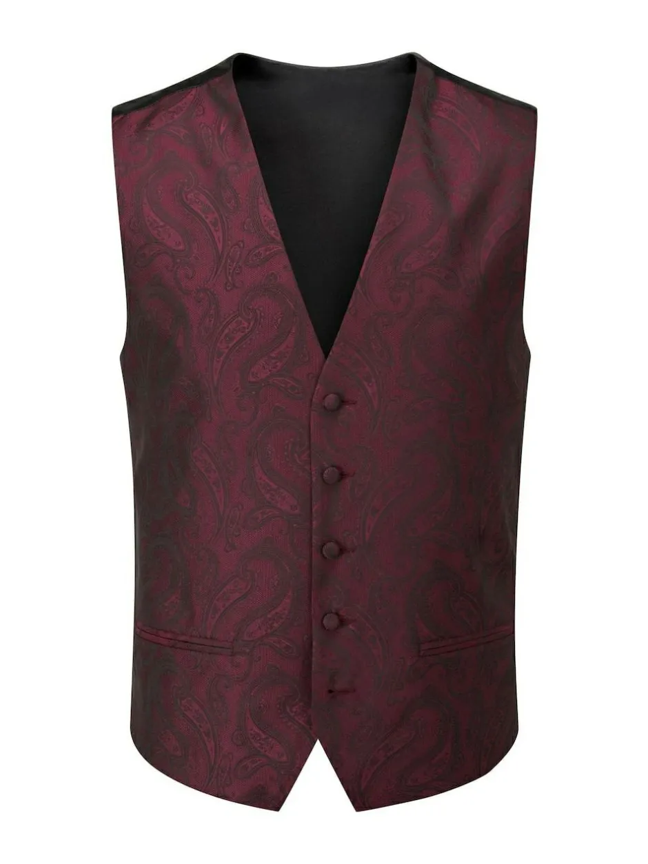 Skopes Party Paisley Waistcoat Red Online